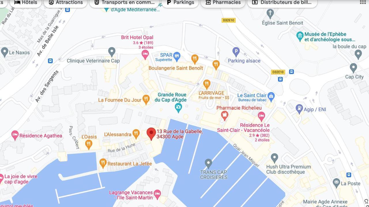 Port Brescou, T3 En Duplex Climatise, Superbe Vue Sur Le Port Lägenhet Agde Exteriör bild